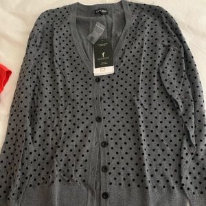 Golfino cardigan with flock print dots